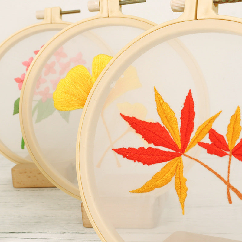 Transparent Bloom Embroidery Kit: Celebrate Nature's Elegance in Every Stitch