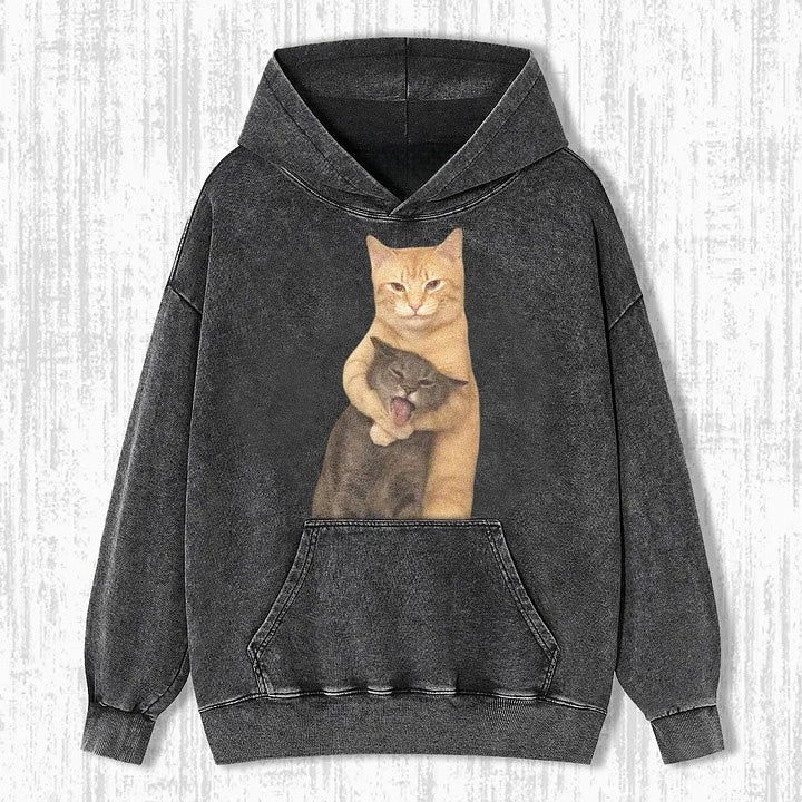 Wacky Cat Hugging Another Cat T-shirt/Sweatshirt/Hoodie