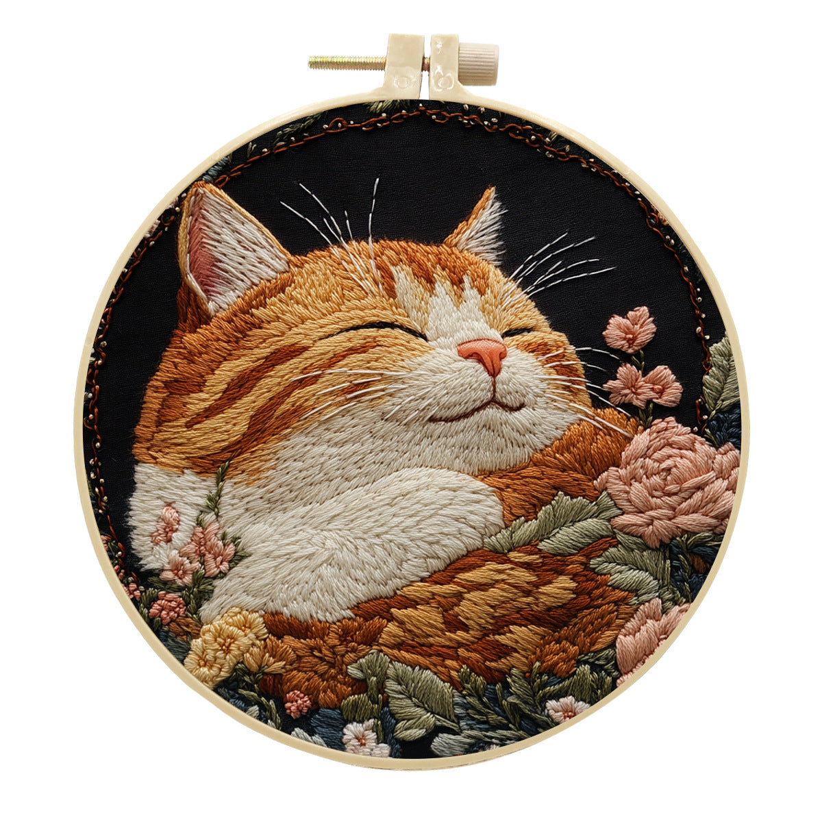 Ginger Cat And Floral Nook - Themed DIY Embroidery Kits