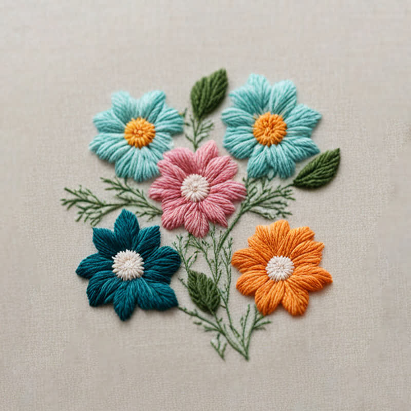 Rubbyoo Embroidery Kit - Folk Floral