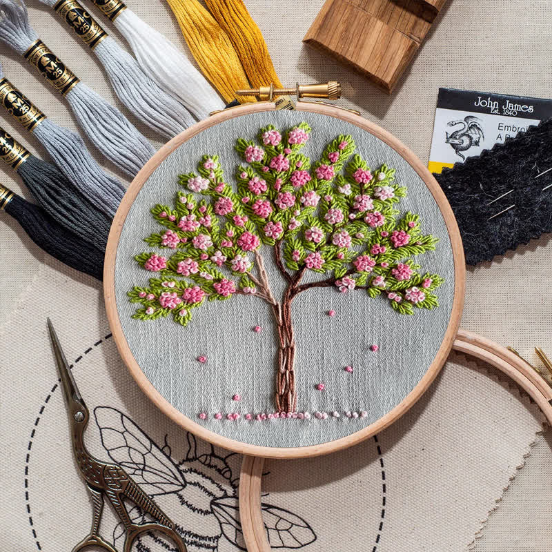 Rubbyoo Embroidery Kit - Pink Blossom