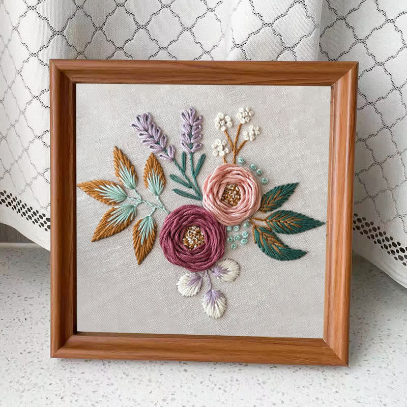 Rubbyoo Embroidery Kit - Dreamy Florals | Beginner Friendly Embroidery