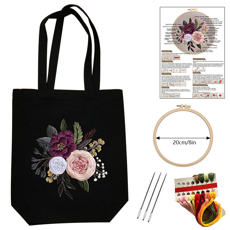 Hanging Floral Canvas Bag: Embroider Your Unique Style