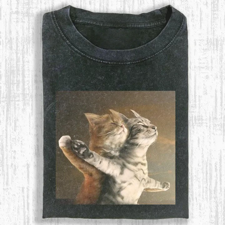 Wacky Hugging Cats T-shirt