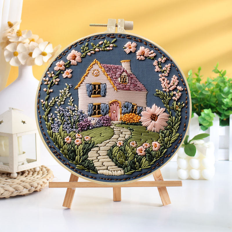 Storybook Cottage Bouquet Embroidery Kit