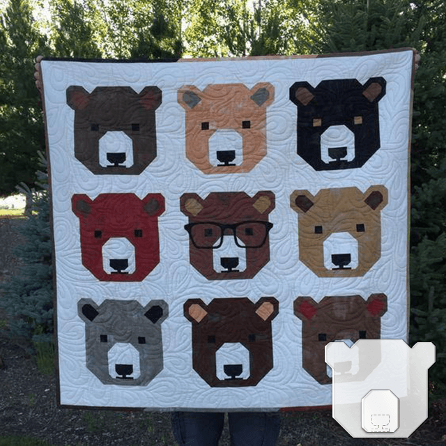 Cute Bear Quilt Template Set-With Instructions