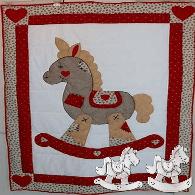 Vintage Rocking Horse Quilt Template Set(A+B Style)-With Instructions