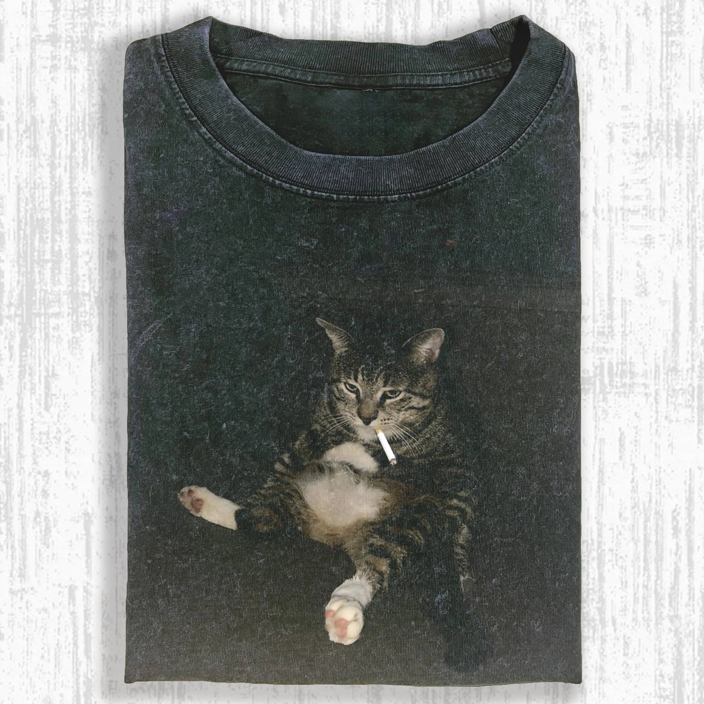 Wacky Lazy Cat with Cigarette T-shirt