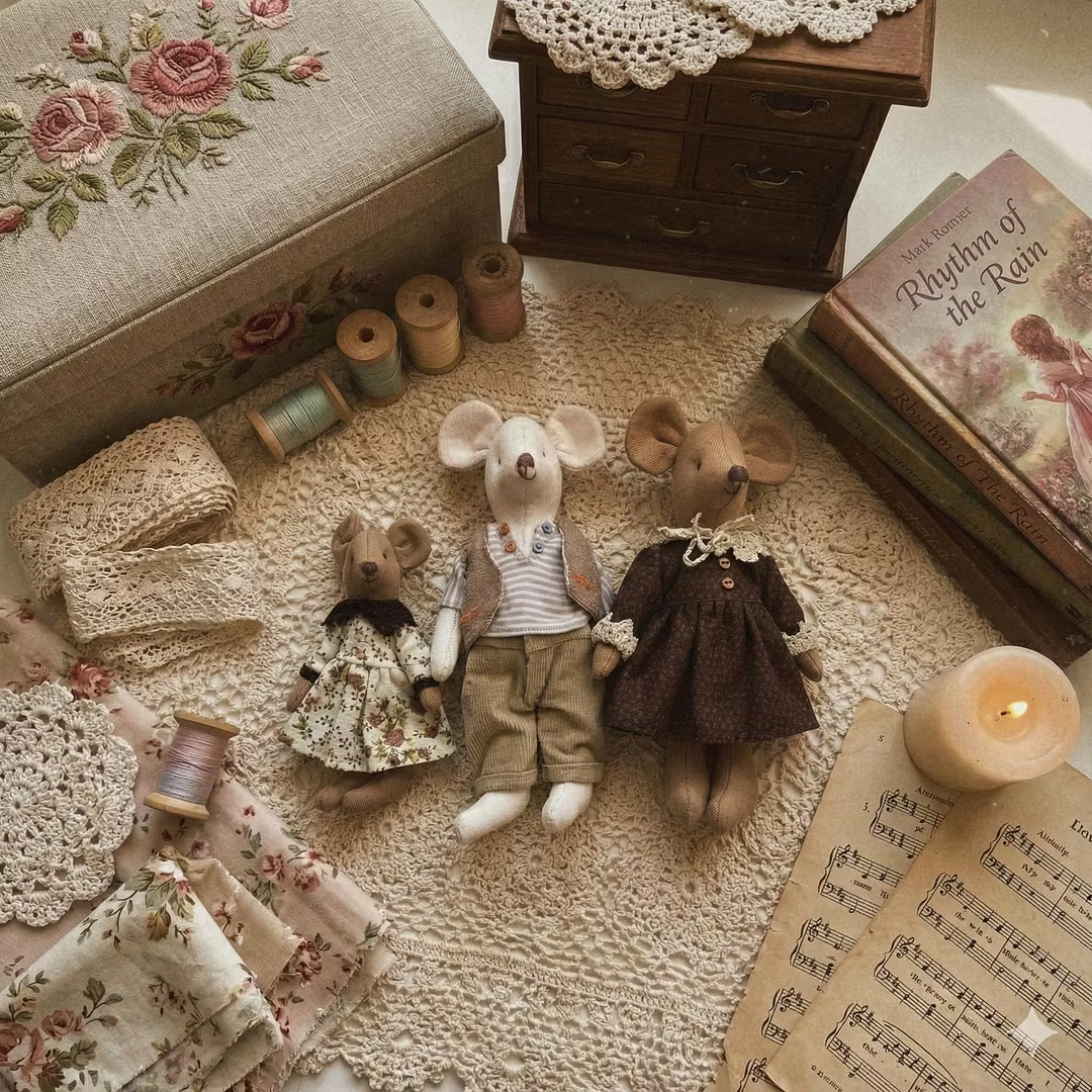 Mouse Family Sewing Template Set + With Instructions