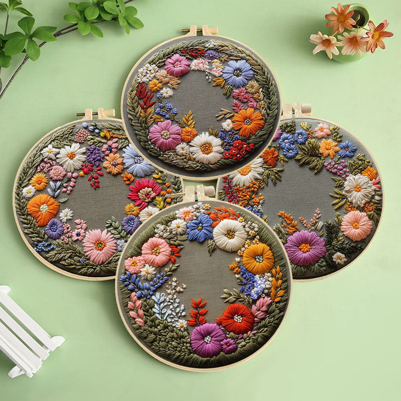 Wildflower Wreath Embroidery Kit