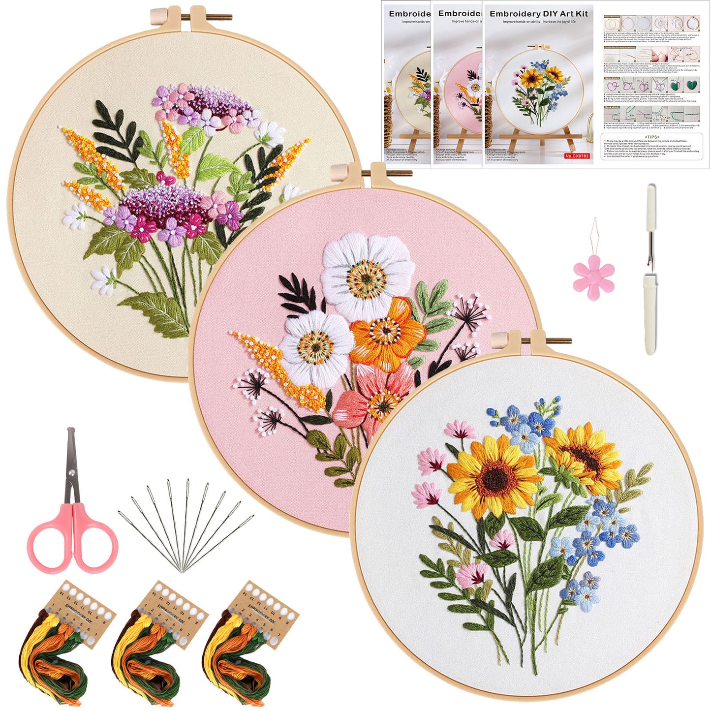 Floral - Themed DIY Embroidery Kits