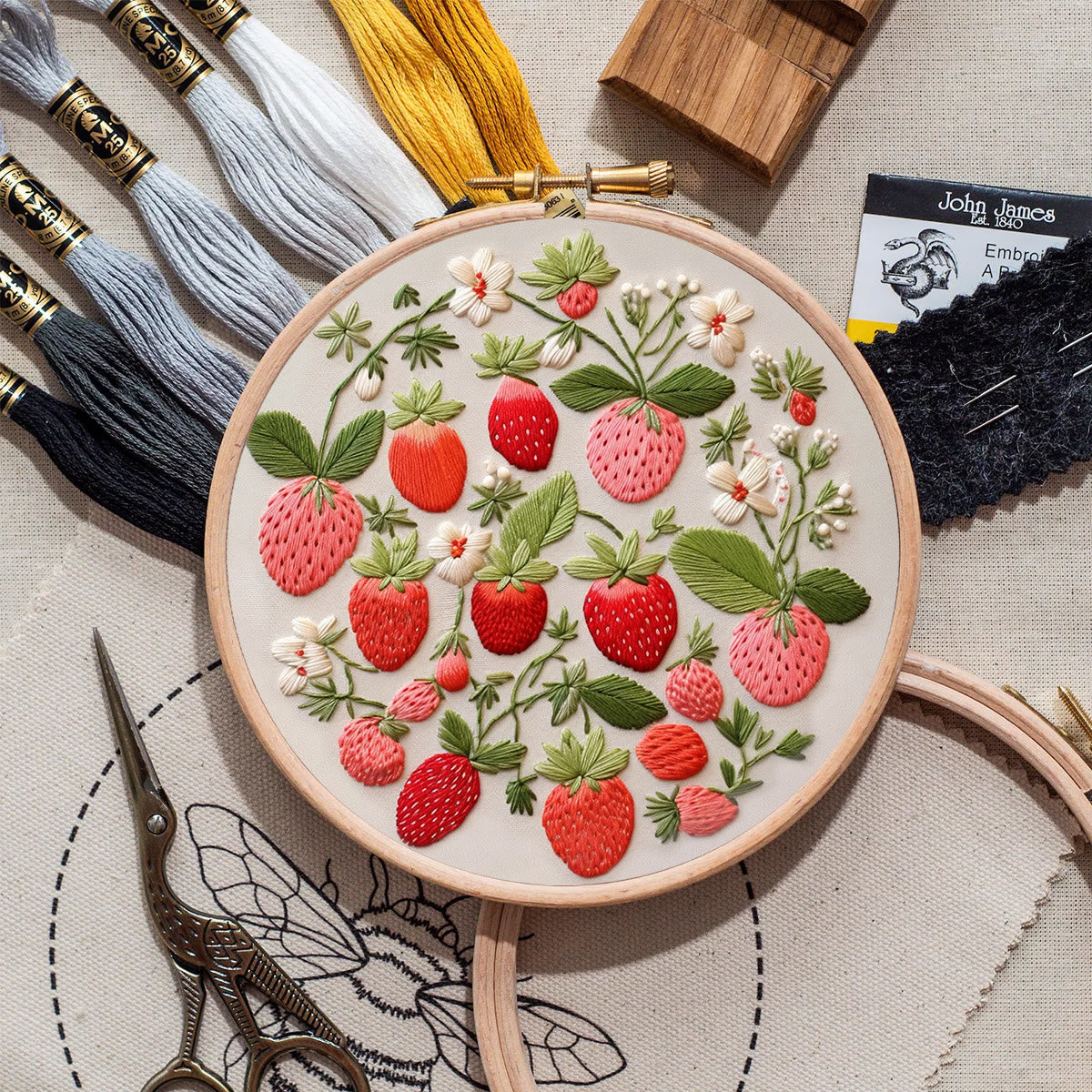 Rubbyoo Embroidery Kit- Strawberries