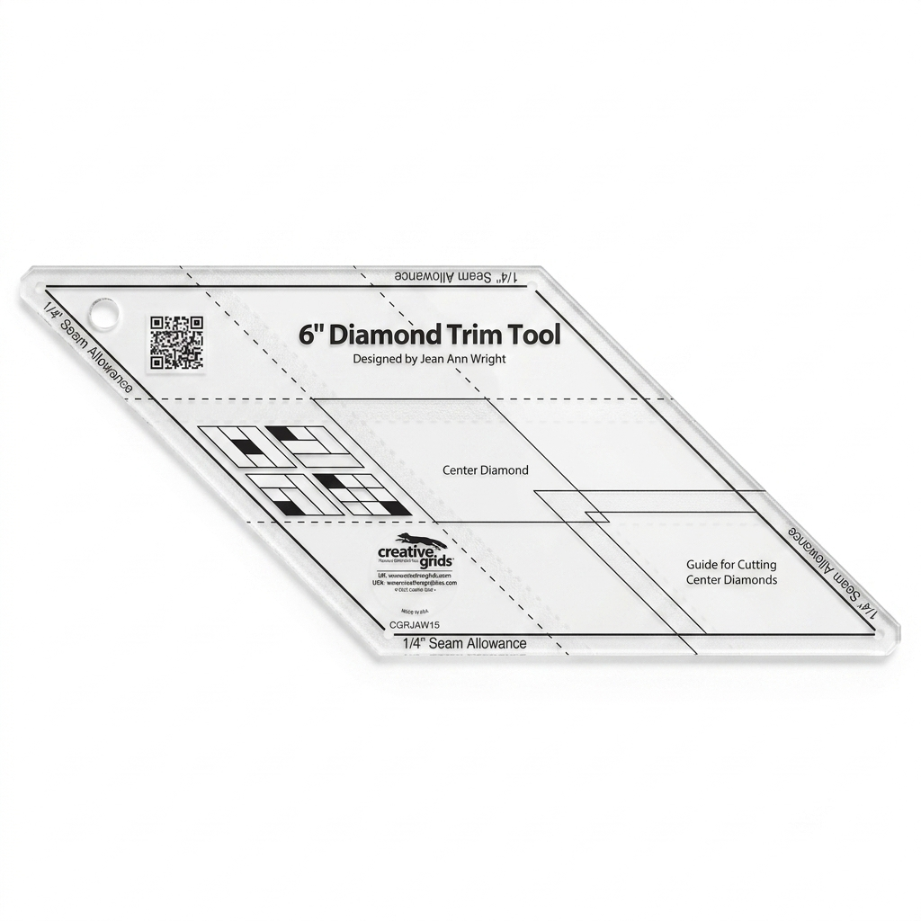 Diamond Trim Tool-Quilt Sewing Ruler - With Instructions