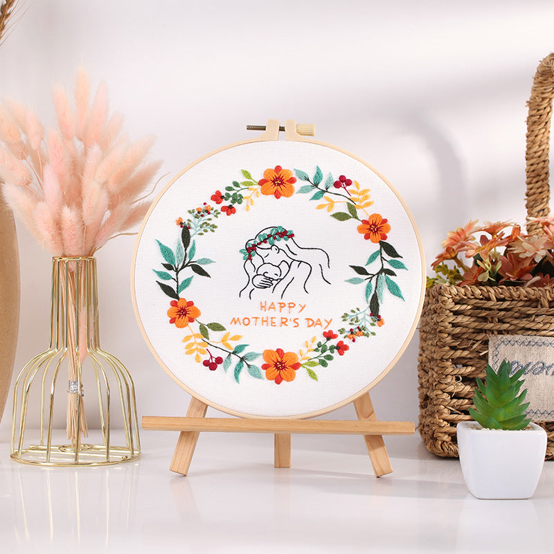 Mother's Day Floral Embroidery Kit
