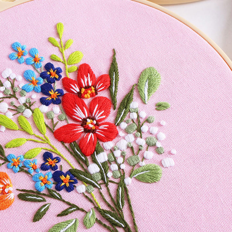 Vibrant Floral Embroidery Kit: Let Nature Bloom in Your Hands