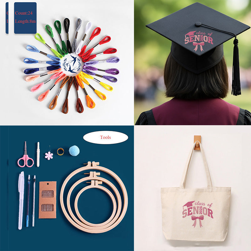 Graduation Stitch Emblem – Class of 2025 A Handmade Tribute to a Milestone Moment