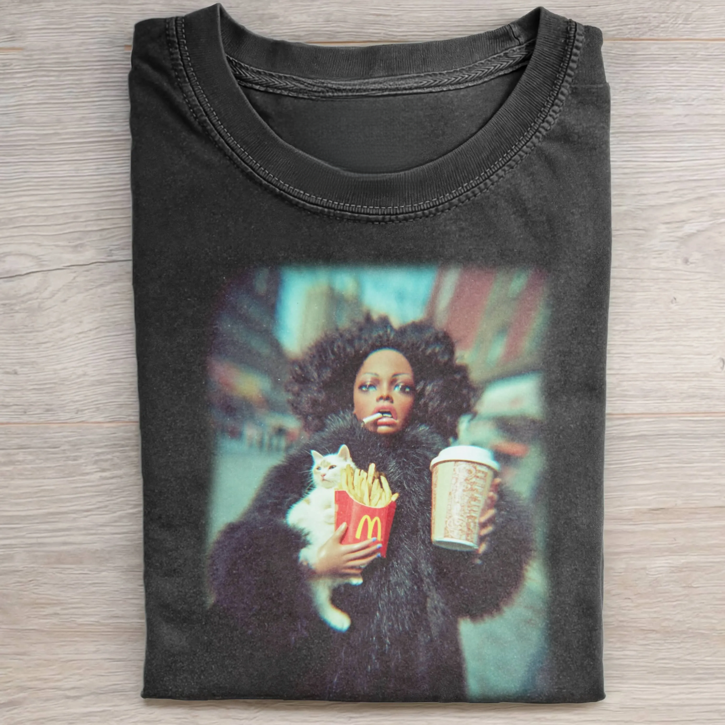 GLAMOROUS Funny Doll FaceCORE AND CAT TEE