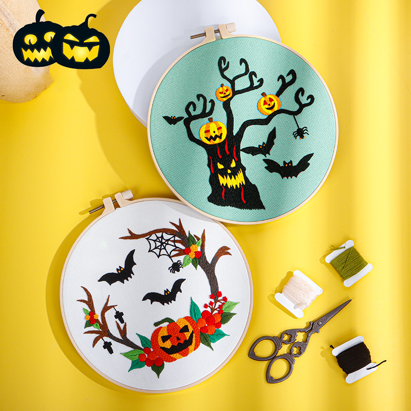 Spooky Halloween Embroidery Kit: Craft Your Spooky Masterpieces