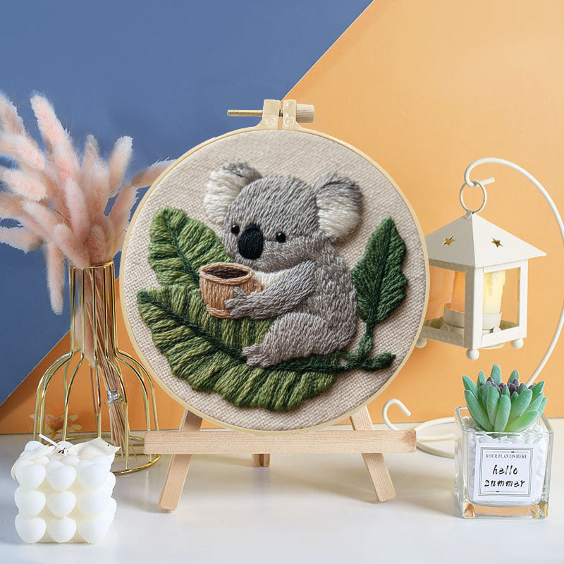 Koala And Eucalyptus Embroidery Kit