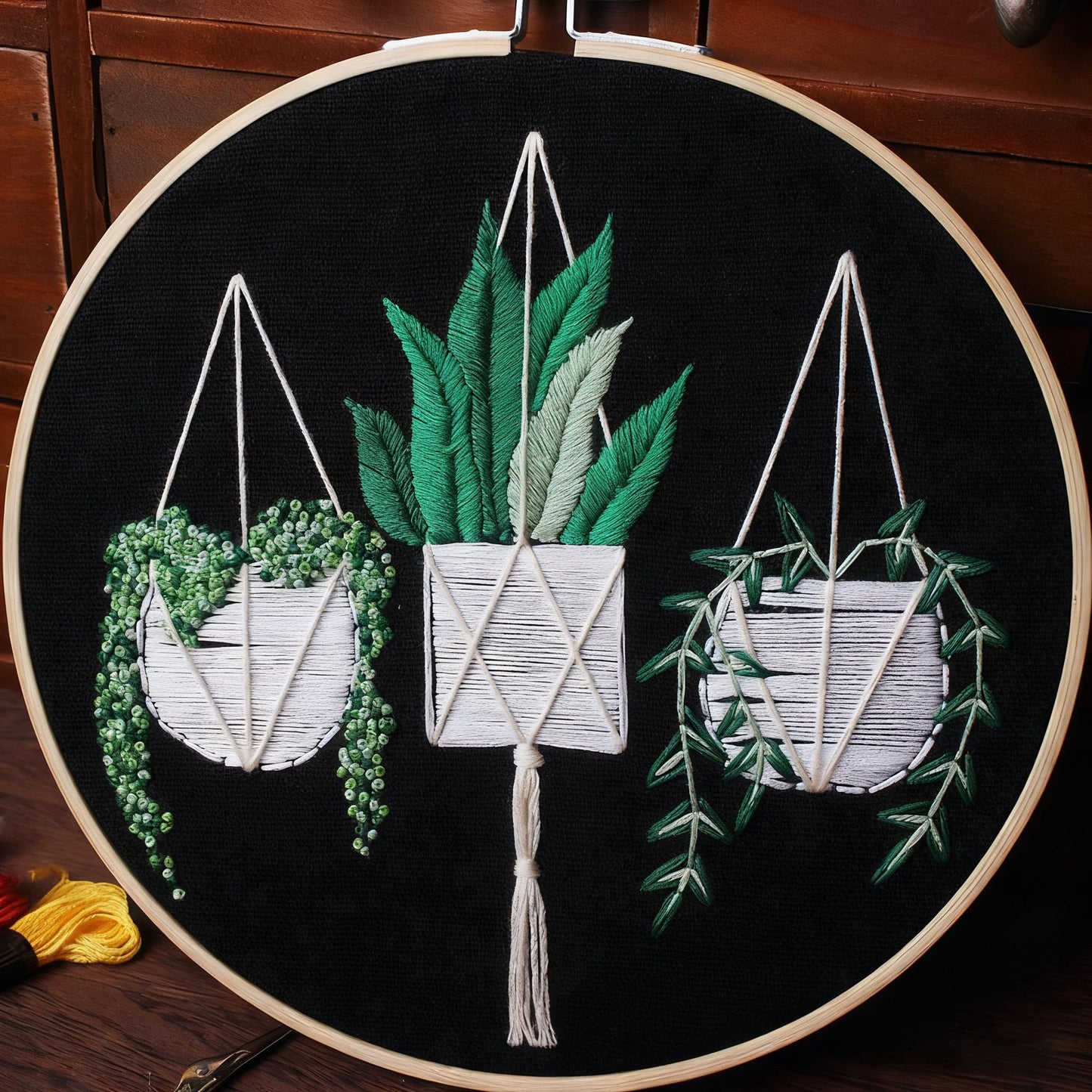 Hanging green plants -Themed DIY Embroidery Kits