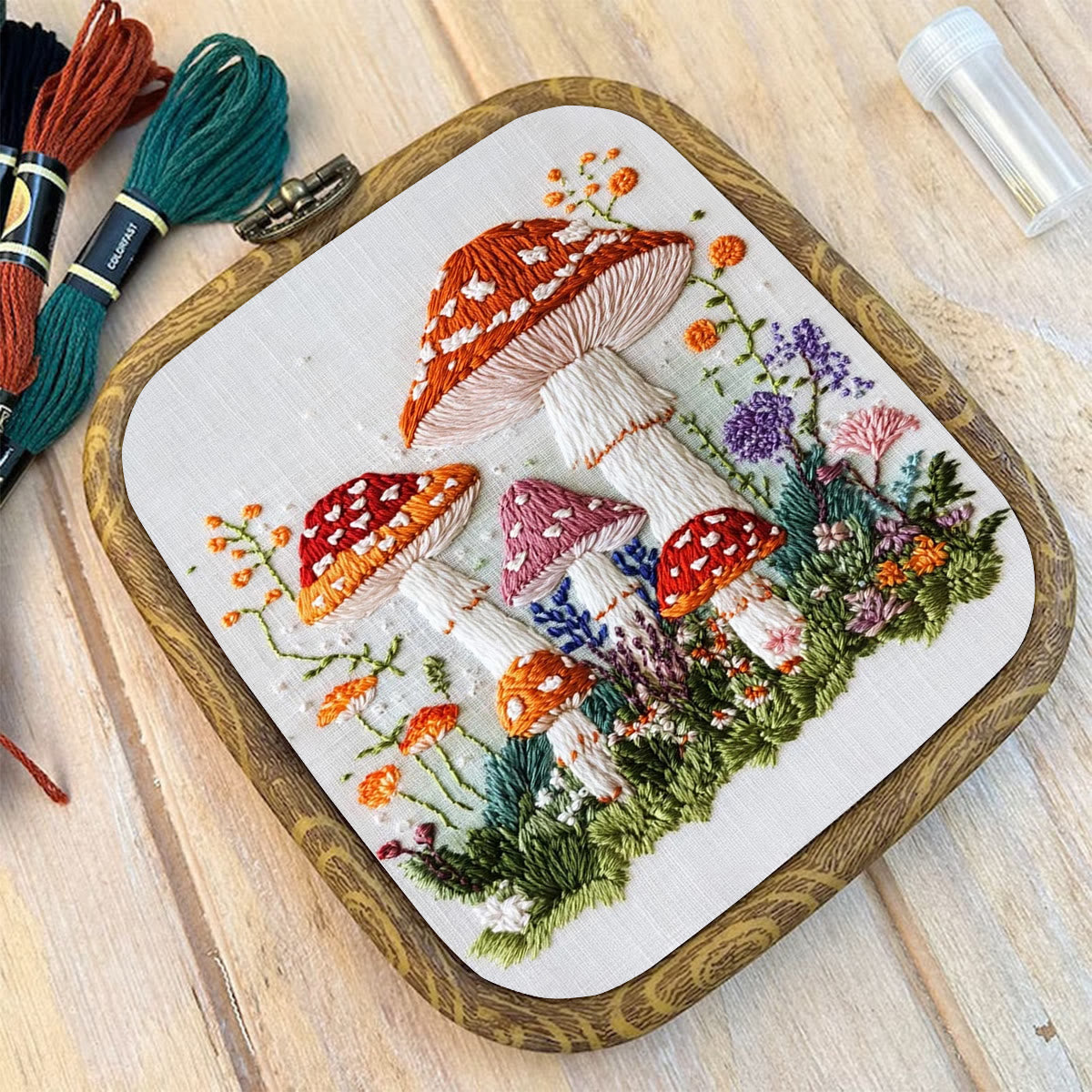 Rubbyoo Embroidery Kit- Mushroom Plant
