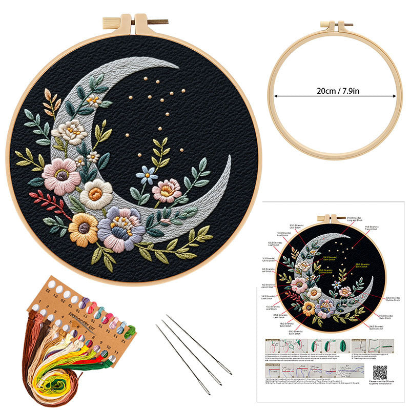 Lunar Bloom - Themed DIY Embroidery Kits