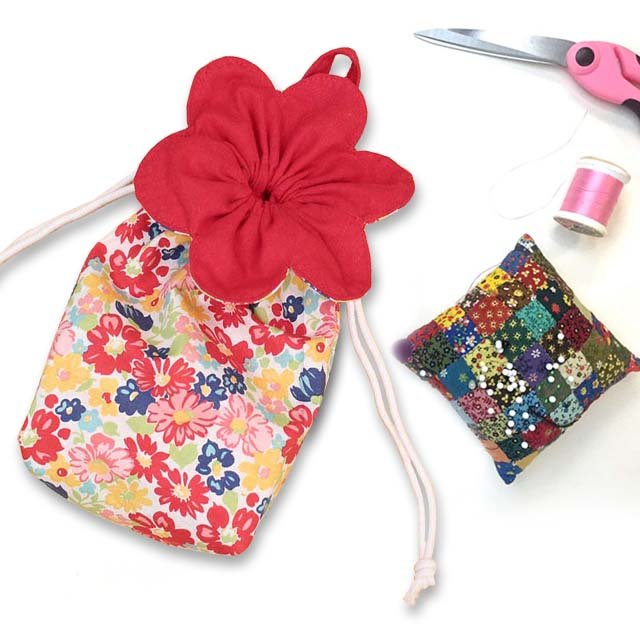 Flower Drawstring Storage Bag Template