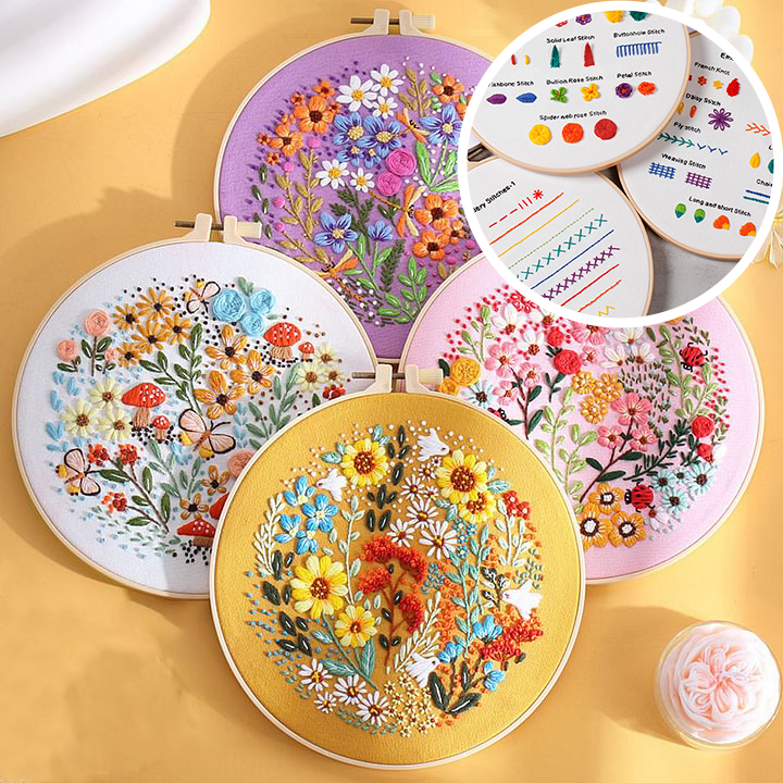 Floral Paradise Embroidery Kit: Create Your Blossoming Masterpiece