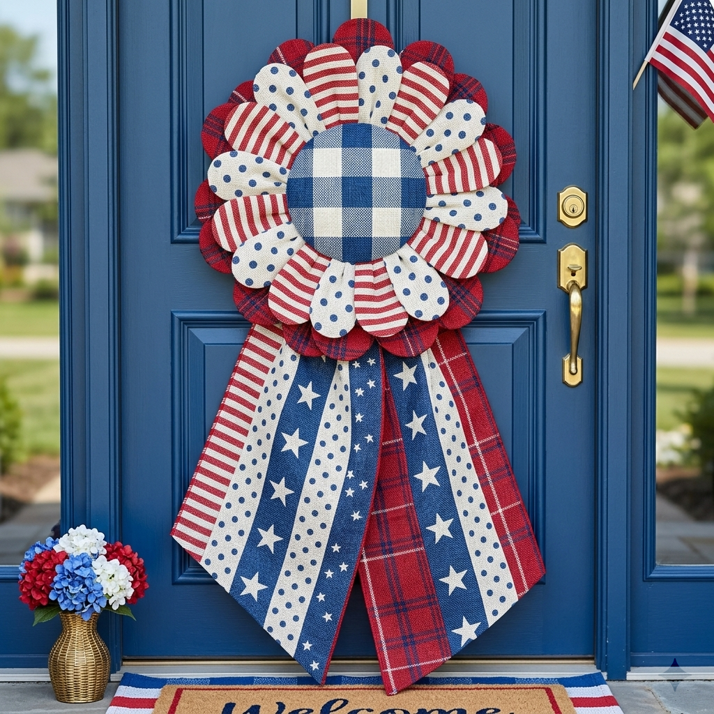 Custom Fabric Flower Door Hanger Sewing Template Set - With Instructions