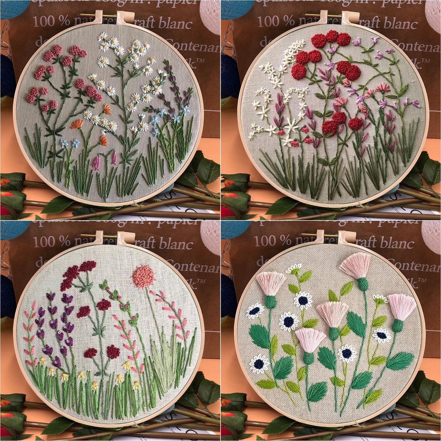 Vibrant Botanical Embroidery Kit: Bring the Freshness of Nature to Your Home Decor N