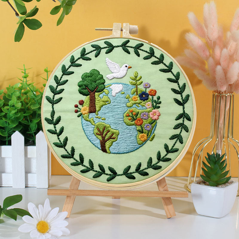 Happy Earth Embroidery Kit
