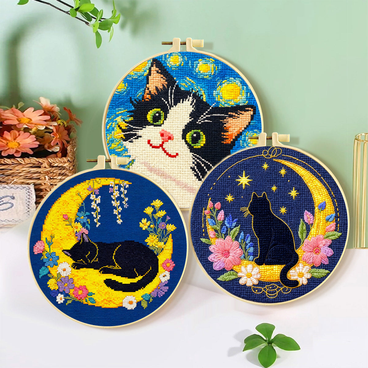 Moonlit Meow Cross Stitch Kit
