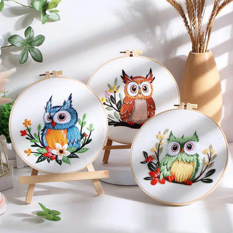 Whimsical Forest Owl - Themed DIY Embroidery Kits