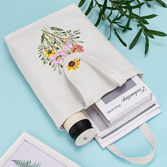 Blossom Fields Embroidery Tote: Embroider Your Unique Style