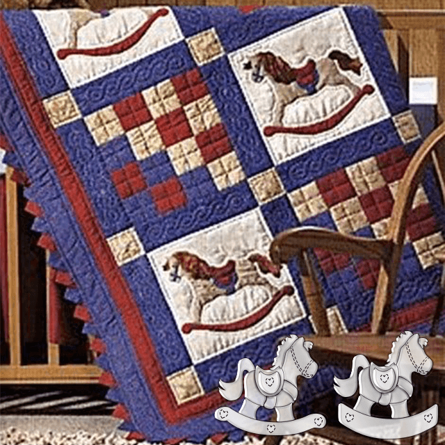 Vintage Rocking Horse Quilt Template Set(A+B Style)-With Instructions