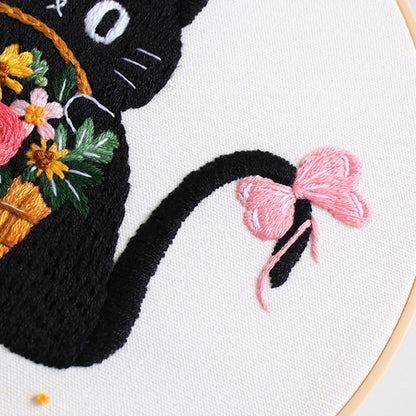 Holiday Black Cats Embroidery Kit