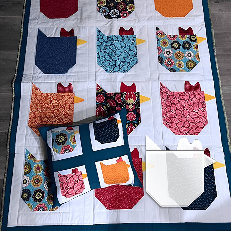 Funky Chicken Quilt Template Set  - With Instructions