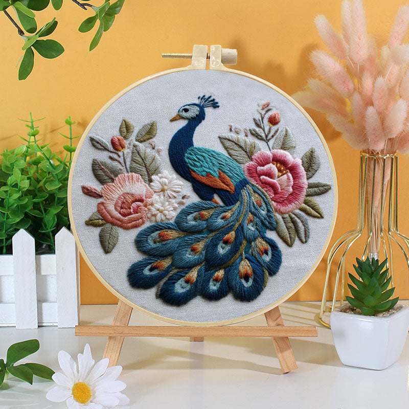 Peacock Splendor Embroidery Kit