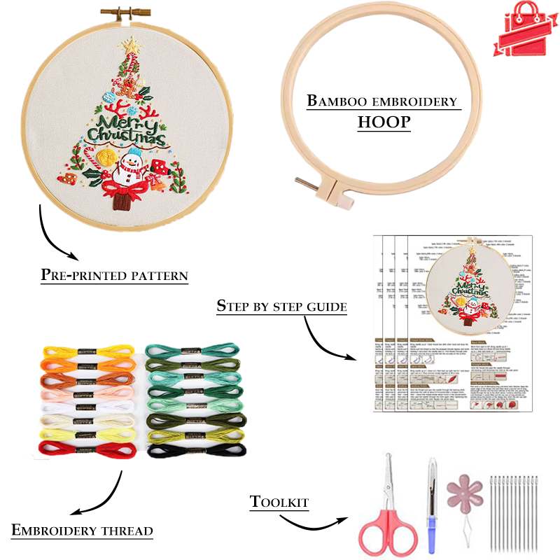 Christmas Delight Embroidery Kit: Create Your Festive Masterpiece!