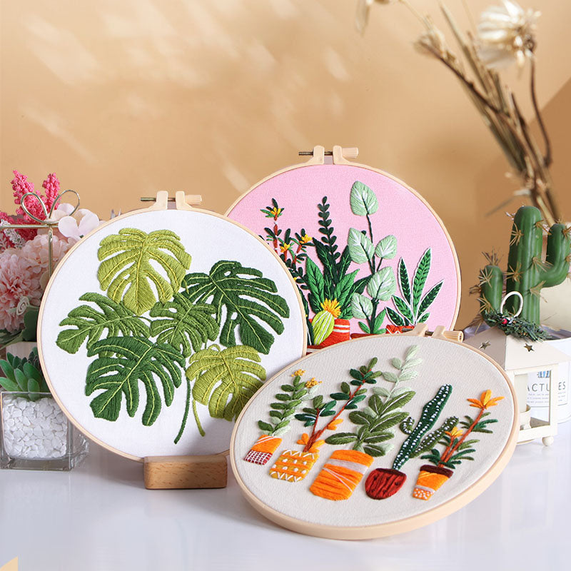 Potted Greenery - Themed DIY Embroidery Kits