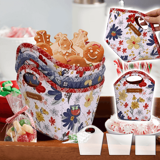 Foldable Cute Fabric Basket Sewing Template（3PCS）  - With Instructions