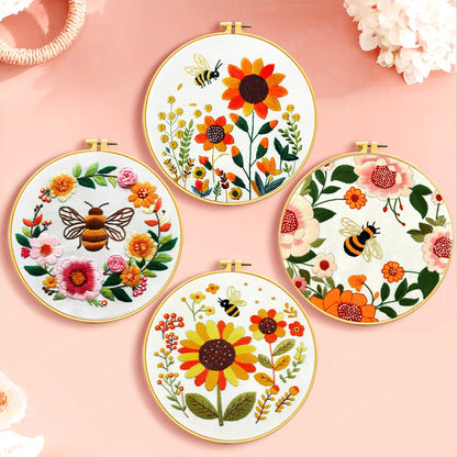 Sunflower And Bee Embroidery Kit