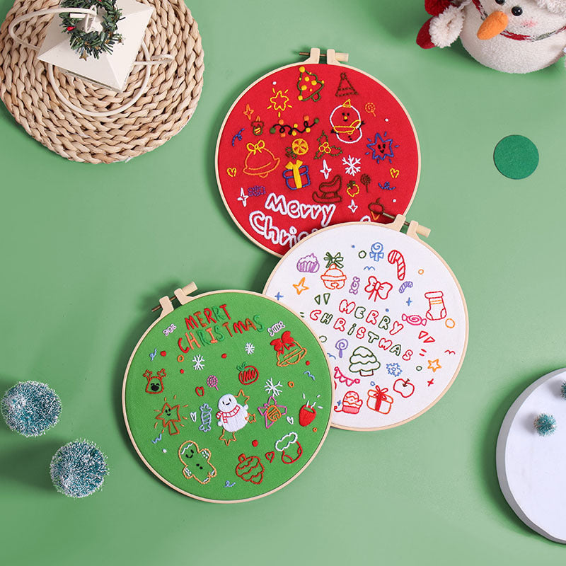 Festive Christmas -Themed DIY Embroidery Kits