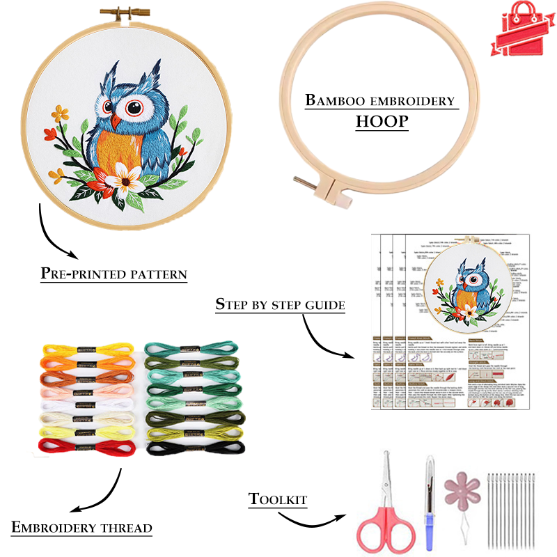 Adorable Owl Embroidery Kit: Craft Your Whimsical Masterpiece