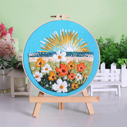 UrCustomHUB Garden View Hand Stitch Kit: Stitch your own peaceful garden escape