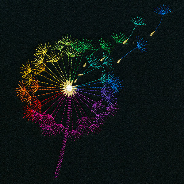 Stick & Stitch Water-Soluble Embroidery Rainbow Dandelion