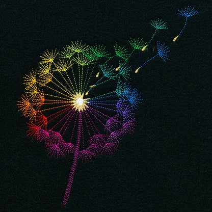 Stick & Stitch Water-Soluble Embroidery Rainbow Dandelion