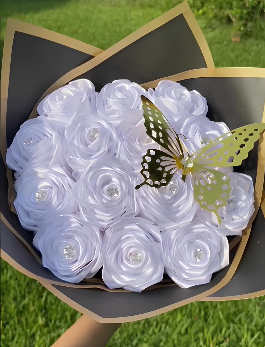 Eternal Roses - HandMade From Satin Ribbon(Never Wither)