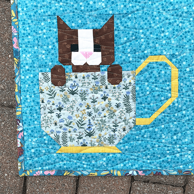 Kittens in Cups Quilt Pattern Template - With Instructions
