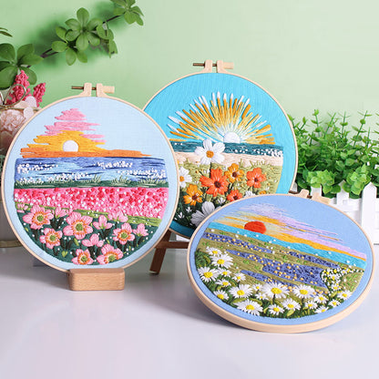 UrCustomHUB Garden View Hand Stitch Kit: Stitch your own peaceful garden escape